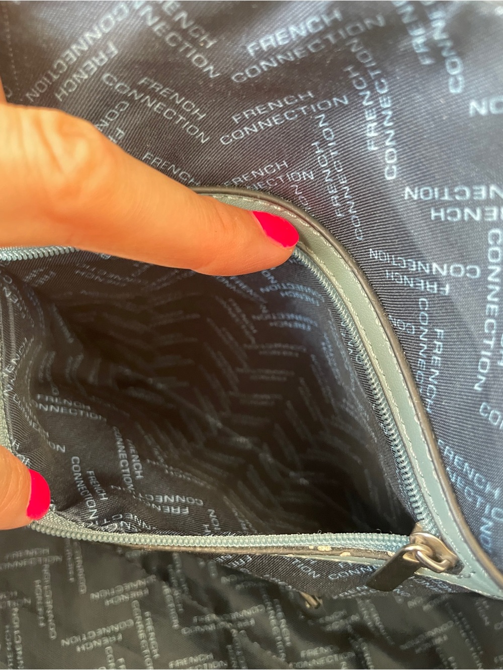 GUC French Connection Dusty Blue Terra Dome Mini Satchel FCUK - Picture 8 of 16